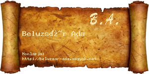 Beluzsár Ada névjegykártya